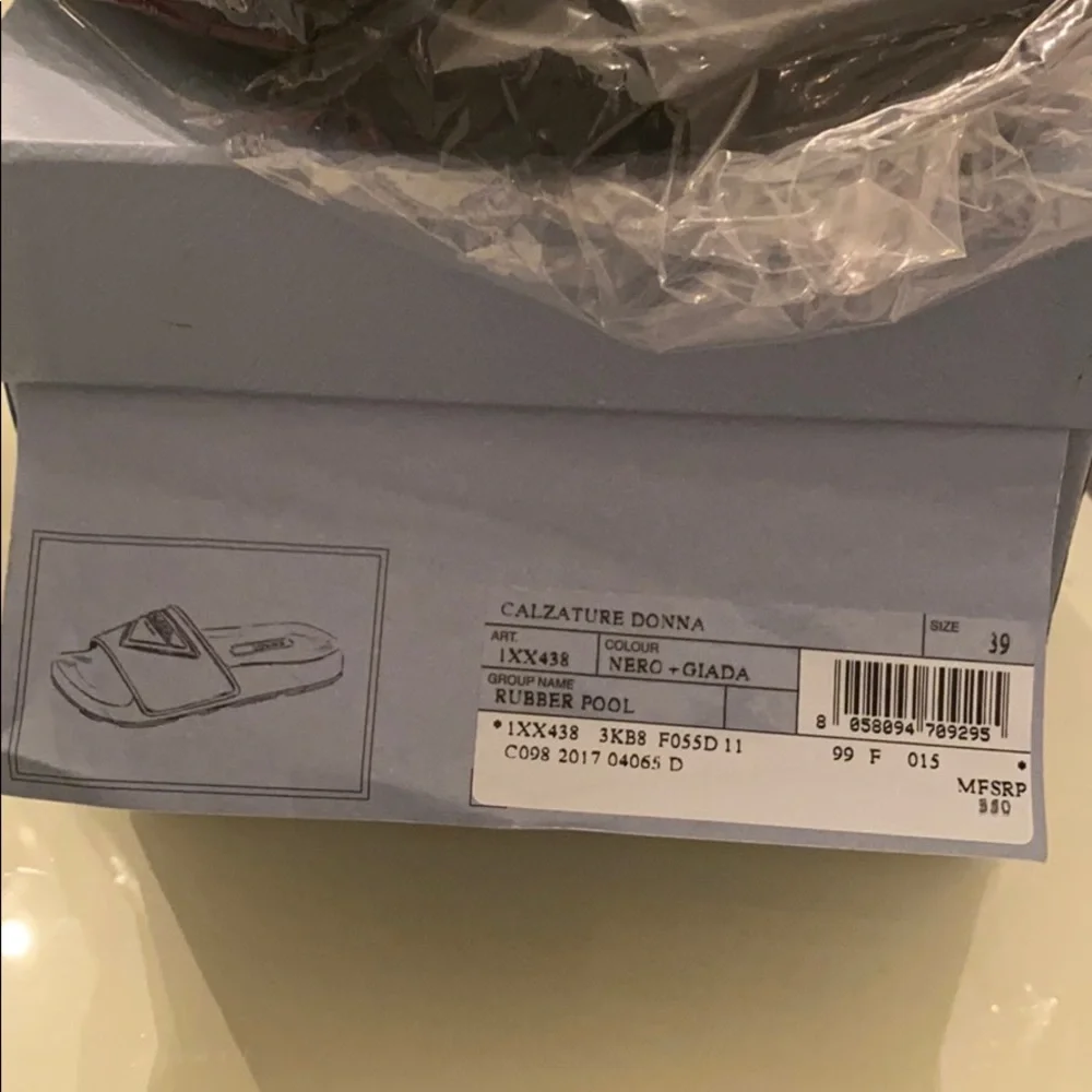 Prada Black Logo Slide Sandals - Picture 2 of 7